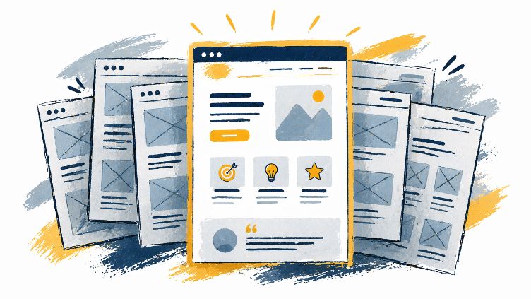 Wireframe UI mockup for success