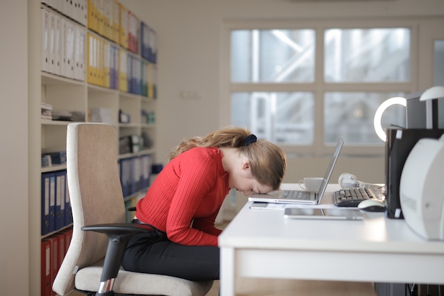 Woman Stressed About Press Release Writing