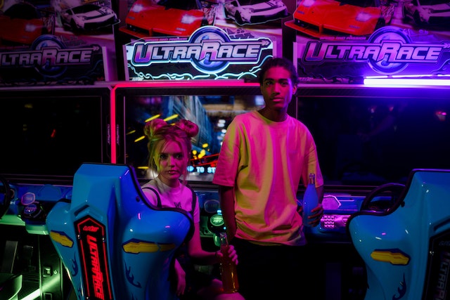 Guy and girl At Arcade
