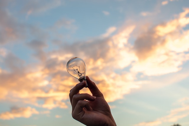 Person Holding Light Bulb