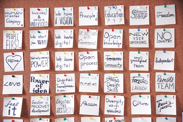 Sticky Notes - create a content marketing plan
