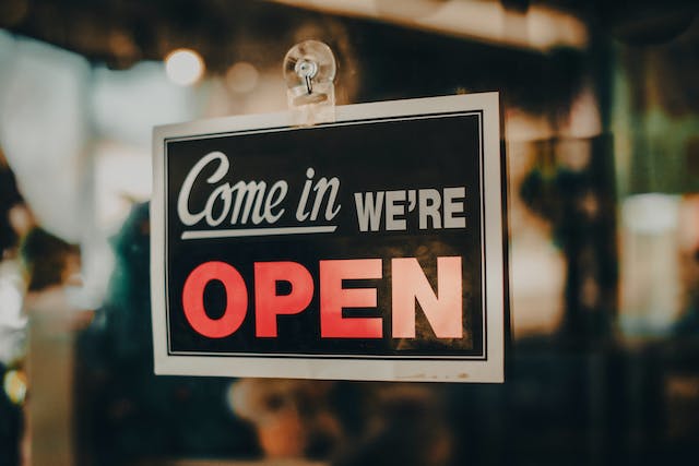 We're Open Sign